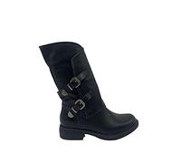STILL Chaussures Femme Bottes Talon B Ace Confortable Noir Biker Motard G620