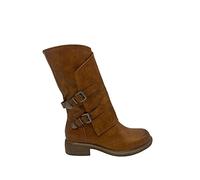 STILL Chaussures Femme Bottes Talon B Ace Confortable Noir Biker Motard G620, Camel, 39 EU