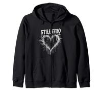 Still Emo Heart Graphic Elder Emo Grunge Punk Goth Gothic Sweat à Capuche