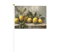 Still Life of Lemons Lot de 10 petits drapeaux rustiques à tenir, mini drapeaux sur bâton pour fête, activités d'équipe, défilés, décoration de vacances