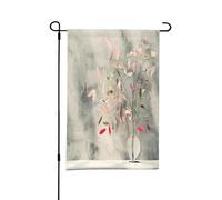 Still Life of Tree Branches Support de drapeau de jardin printanier - Décorations de Pâques en plein air, résistant aux intempéries, parfait pour la décoration de cour et de jardin