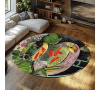 Still Life Round Rug 120cm Classique Célèbre Peinture Le Poisson Rouge Imprimer Minces Tapis de Sol pour Salon Salle À Manger Cuisine Balcon Entrée