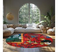Still Life Round Rug 160cm Classique Célèbre Peinture L’Harmonie en Rouge Imprimer Tapis de Sol Minces pour Le Salon Salle à Manger Cuisine Balcon