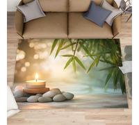 Still Life Tapis zen pour salon - 120 x 170 cm - Galets - Tapis de cuisine simple pour salon - Lavable, antidérapant et doux pour décoration d'intérieur