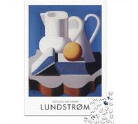 Still Life with Pitchers by Lundstrøm Puzzle Adulte De 1000 Pièces, 38x26cm/1000pcs; À Reprendre Facilement Le Lendemain; Carton Blanc avec Peu De Poussière