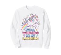 Still Working on My Landing Adorable Licorne Arc-en-Ciel Sweatshirt