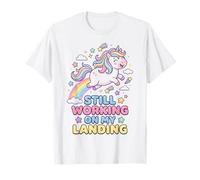 Still Working on My Landing Adorable Licorne Arc-en-Ciel T-Shirt