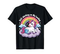 Still Working on My Landing Blessury Cute Unicorn Broken Arm T-Shirt