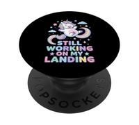 Still Working on My Landing Licorne Arc-en-Ciel Mignon PopSockets PopGrip Adhésif