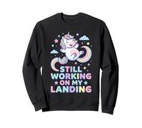 Still Working on My Landing Licorne Arc-en-Ciel Mignon Sweatshirt