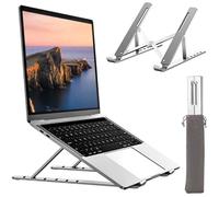 Stillcool® Support d'ordinateur portable pliable Stand Laptop antidérapant multi-angle PR tablette iPad en alliage d'aluminium argen