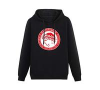 Stille Men's Heavyweight Hooded Olympiakos Piraeus Personalized Cool Long Sleeve Sweatshirts Black XL