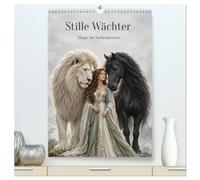 Stille Wächter - Magie der Verbundenheit (hochwertiger Premium Wandkalender 2027 DIN A2 hoch), Kunstdruck in Hochglanz: Hüterinnen wachen mit magischen Tieren.