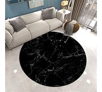 Stillshine. 3D Rond Tapis AntidéRapant de Salon Noir Blanc Marbre Impression Paillasson D'entréé, Tapis de Sol pour Cuisine Salle de Bain Chambre Décoration Bébé Tapis Rampant (Couleur 2,80 cm)
