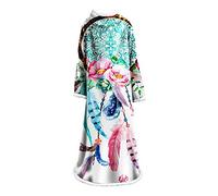 Stillshine. Couverture Polaire avec Manches, Couvertures Chaudes Sherpa Molletonnées Peluche pour Adulte Femmes,Lazy Microfibre Couverture TV Canapé ou Lit 127x178 cm Vert Noir Blanc (Attrape-rêves)