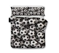 Stillshine Ensemble de literie 3 pièces Housse de Couette et Taies d'oreiller 3D Football Coupe du Monde Doux Couverture de lit Microfibre avec Fermeture à Glissière Parure de Lit 220x240
