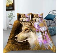 Stillshine. Housse de Couette 3D Loup Motif Ensemble Literie Housse De Couette Et Taie Oreiller Microfibre (Couleur1,200x200cm)