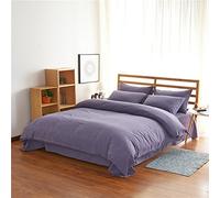 Stillshine Parure de lit 4 Pièces Ensemble Inclus Housse de Couette et Drap Plat et 2 Taies d'oreiller (Gris foncé, 180x220cm)