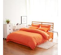 Stillshine Parure de lit 4 Pièces Ensemble Inclus Housse de Couette et Drap Plat et 2 Taies d'oreiller (Orange, 200x230cm)
