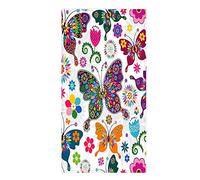 Stillshine. Serviette de Plage Femme xxl Microfibre Très Grandes Serviette de Bain Ado Enfant Fille Voyage Piscine Bain de Soleil Yoga Couverture de Canapé, Papillon Fleurs Tropical, 100x200cm