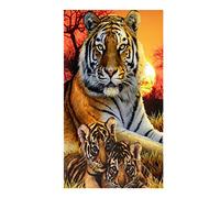 Stillshine. Serviette de Plage XXL Homme Microfibre Très Grandes 3D Tigre Manga Serviette Ado Enfant Serviette de Bain Vacances Voyage Piscine Bain de Soleil Yoga Couverture de Canapé (130x150cm)