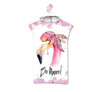Stillshine Serviettes de Plage Poncho Adulte Unisexe Sports Surf À Capuchon Couverture Serviette De Bain Robes Natation Peignoir Plage Microfibre Serviettes de Natation (Flamingo-a)