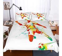 Stillshine Sports de Football Ensemble de literie Yin Yang Feu d'eau Multicolore Graffiti, Parures de lit Adulte 2 Personnes Housse de Couette Enfants Garçon Fille Microfibre (Football 1,200x200 cm)