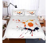 Stillshine Sports de Football Ensemble de literie Yin Yang Feu d'eau Multicolore Graffiti, Parures de lit Adulte 2 Personnes Housse de Couette Enfants Garçon Fille Microfibre (Football 9,140x200 cm)