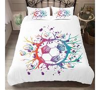 Stillshine Sports de Football Ensemble de literie Yin Yang Feu d'eau Multicolore Graffiti, Parures de lit Adulte 2 Personnes Housse de Couette Enfants Garçon Fille Microfibre (Football 5,240x220 cm)
