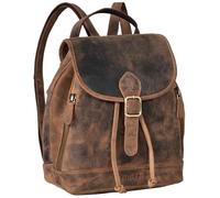 STILORD Allison Sac à Dos Femme Élégant en Cuir Sacoche Moderne Daypack Petit Backpack Vintage Sac à Main City Shopping Porte à l'Épaule Cuir Véritable Couleur:Kansas - Marron