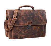 STILORD Angelo Sac d'affaires Homme Cuir Vintage Porte-Documents A4 Serviette de Travail pour PC Portable 15,6" en Cuir Véritable Couleur:seppia - Marron