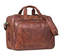 STILORD 'Ansgar' Porte-documents cuir flexible hommes et femmes Sac d'enseignant Vintage Sac en cuir à porter autour du cou 18 pouces Laptop Sac Business, Couleur:brandy - cognac