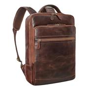 STILORD 'Banks' Grand Sac a Dos Femme et Homme Cuir Moderne Backpack pour Travail College Voyage Sac à Dos Ordinateur 15.6 Pouces en Cuir Veritable, Couleur:kansas - marron