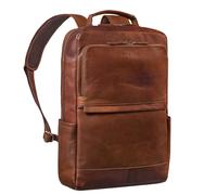 STILORD 'Barney' Sac à Sos Étroit Ordinateur Portable 15,6 pouces en cuir nombreux compartiments sac à dos universitaire sac à dos de jour pour étudiants, Couleur:Cognac Marron