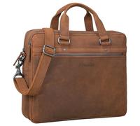STILORD Brayson Serviette Porte Documents Cuir Sac Business Ordinateur pour MacBooks de 16 Pouces Sac de Travail Sac à Bandoulière Mallette Cuir Véritable Couleur:Tan - Marron - Scuro