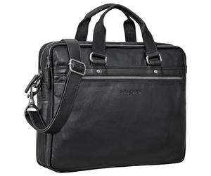 STILORD Brayson Serviette Porte Documents Cuir Sac Business Ordinateur pour MacBooks de 16 Pouces Sac de Travail Sac à Bandoulière Mallette Cuir Véritable Couleur:Noir