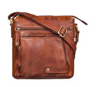 STILORD 'Cameron' Petit Sac à Bandoulière Cuir Sacoche à l'Épaule Vintage Sac Messager pour Tablette 8.4 Pouces A5 Documents Besace en Cuir Véritable, Couleur:brandy - cognac
