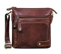 STILORD 'Cameron' Petit Sac à Bandoulière Cuir Sacoche à l'Épaule Vintage Sac Messager pour Tablette 8.4 Pouces A5 Documents Besace en Cuir Véritable, Couleur:porto - cognac