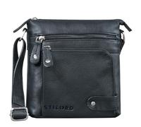 STILORD 'Cameron' Petit Sac à Bandoulière Cuir Sacoche à l'Épaule Vintage Sac Messager pour Tablette 8.4 Pouces A5 Documents Besace en Cuir Véritable, Couleur:noir