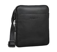 STILORD 'Carson' Sacoches Hommes Bandoulière Cuir Vintage Sac à Bandoulière Petit Sac Messager pour Homme en Cuir véritable, Couleur:noir