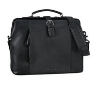 STILORD 'Casey' Vintage Sac à Main Cuir Femme Homme Sacoche de Médecin à Bandoulière Cuir Véritable Besace Rétro avec Fermeture à Étrier Unique, Couleur:noir