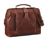 STILORD 'Casey' Vintage Sac à Main Cuir Femme Homme Sacoche de Médecin à Bandoulière Cuir Véritable Besace Rétro avec Fermeture à Étrier Unique, Couleur:kara - cognac