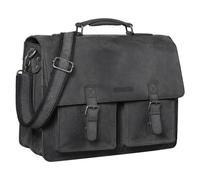 STILORD 'Clarence' Serviette Cuir A4 Vintage Grande Sac d'affaires Porte-Documents Cartable pour Trolley, Couleur:avaro - Grigio