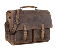 STILORD 'Clarence' Serviette Cuir A4 Vintage Grande Sac d'affaires Porte-Documents Cartable pour Trolley, Couleur:Calais - Marron