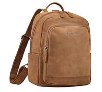 STILORD "Clarissa Sac à Dos en Cuir Femme Moyen pour Tablette 13" Daypack Ville Élégant Sacs à Dos de Travail et Quotidien Backpack en Cuir Véritable Couleur:tan-brun-foncé