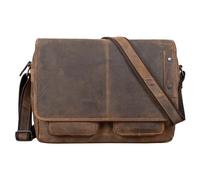 'STILORD 'Curtis' Sac à Bandoulière en Cuir - Sac Messager ou Serviette Vintage pour Ordinateur Portable 15,6 Pouces, Couleur:Calais - Marron