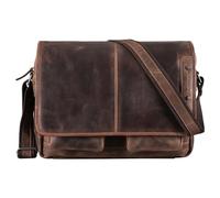 'STILORD 'Curtis' Sac à Bandoulière en Cuir - Sac Messager ou Serviette Vintage pour Ordinateur Portable 15,6 Pouces, Couleur:Veleta - Marron
