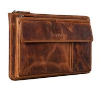 STILORD 'Dalton' Porte Document Cuir Bureau Conférencier A4 Vintage Cahier Organiseur Housse Ordinateur 13,3 Pouces pour MacBooks Portfolio Cuir Véritable, Couleur:Kara - Cognac