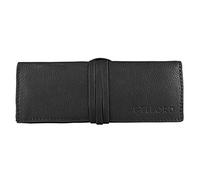 STILORD 'David' Vintage Étui à Crayons en Cuir Pliable Trousse en Cuir Pochette à Crayons pour l'Université Bracelet en Cuir Travail École, Couleur:Noir
