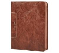 STILORD 'Don' Conférencier Cuir A4 Vintage Brun avec Anneaux Porte-Documents en Cuir Véritable avec Compartiment Tablette 11 Pouces Grande Organisateur Zippé Porte Documents